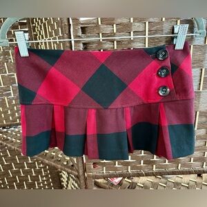NWT RARE VINTAGE Wet Seal Mini Skirt Pleated Red/Black Plaid, XS Womens Juniors